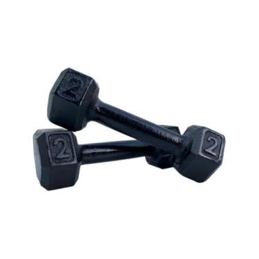 Imagem de Par de Halteres Sextavados 1kg a 5kg - Pesos para Academia, Musculação e Treino em Casa(2kg)