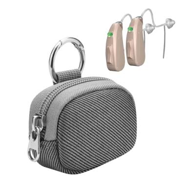 Imagem de Beautyflier Capa Protetora Para Aparelho Auditivo Tamanho De Bolso, Bolsa Macia Amplificador Som Pessoal, Fones Ouvido, Cartão Memória Sd, Chips Câmera, Somente (Cinza)