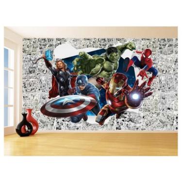 Imagem de Papel De Parede 3D Heróis Página Quadrinhos Hq 3,5M Nhma188 - Você Dec