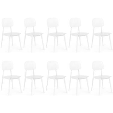 Imagem de Kit 10 Cadeiras Itália Para Sala/cozinha Em Polipropileno - Branco