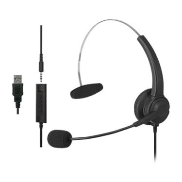 Imagem de FVDPWYE Fones de ouvido com fio para telefone, fones de ouvido para computador com microfone com cancelamento de ruído para telefone de mesa de escritório, Usb, Tablet de Computador