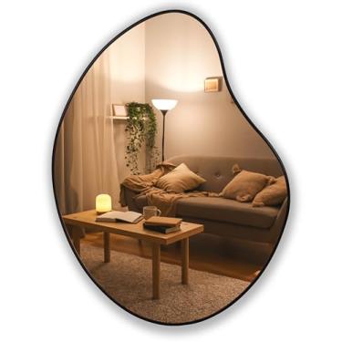 Imagem de Espelho Cristal Decorativo com moldura Preto formato orgânico. (Preto) - G1 60x80