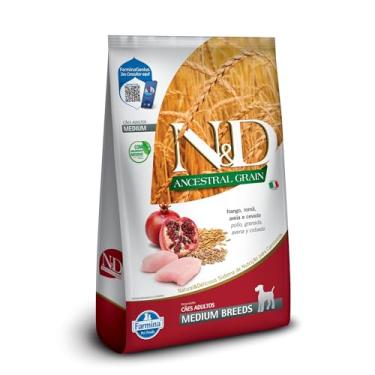 Imagem de N&D Ancestral para Cães Adultos de Raças Médias Sabor Frango, Romã, Aveia e Cevada 2,5Kg