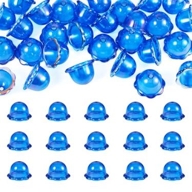 Imagem de Sparkeads 30 peças de contas de flores de acrílico bonés de contas de sino de vento bonés de cristal floral sinos de vento água-viva contas de pesca para fazer joias, brinco faça você mesmo, pingente