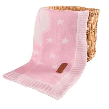 Imagem de Manta Bebe Menina Menino Cobertor Bebê Antialergico Tricô (Mantinha Menina Rosa)