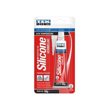 Imagem de Silicone Tekbond Alta Temperatura Vermelho 050G Blister