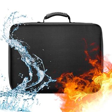 Imagem de CIADAZ Bolsa de documentos à prova de fogo com fecho de zíper Bolsa de dinheiro resistente a fogo e água Bolsa de armazenamento Bolsa de organizador Escritório em casa Bolsa segura para viagem para ar