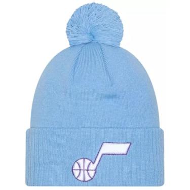 Imagem de New Era Gorro Utah Jazz NE24 City Edition Sky Blue Cuff com pompom - Boné de malha com punho NBA