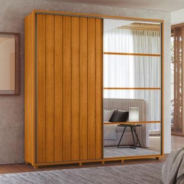 Imagem de Guarda-Roupa Casal 2 Portas de Correr 100% Mdf com Espelhos e Pés Mone