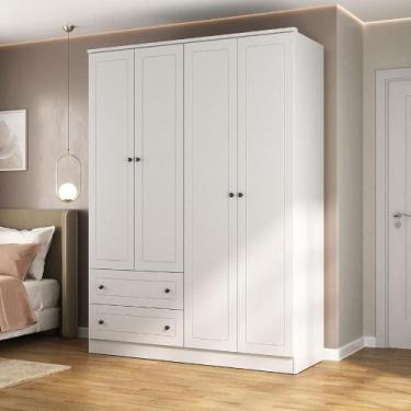 Imagem de Guarda Roupa Solteiro 160cm c/ 4 Portas e 2 Gavetas 100% MDF - Mambel 