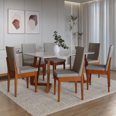 Imagem de Conjunto para Sala de Jantar com 6 Cadeiras Dakota Caramelo