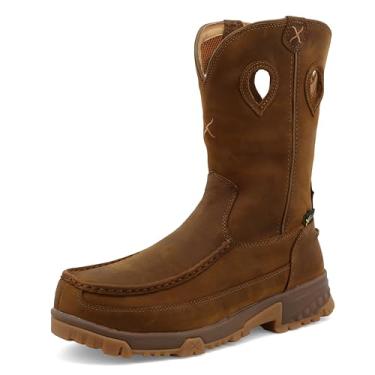 Imagem de Twisted X Bota De Trabalho Masculina 11" Com Biqueira Moc Toe Nano Cellstretch, Sela Desgastada, 7,5 M