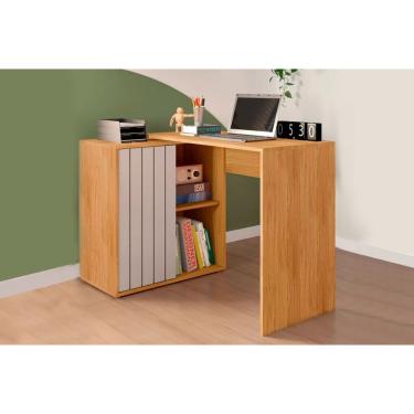 Imagem de Mesa Computador Tech c/ 1 Porta de Correr Lamina Mel/Cacao - Caemmun