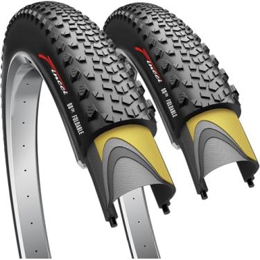 Imagem de Fincci Par de pneus de bicicleta de cascalho 700 x 40c – Dobrável 42-622 ETRTO, proteção antiperfuração de 1 mm, 60 TPI para bicicletas de cascalho, MTB, híbridas e elétricas – Conjunto de 2