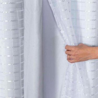 Imagem de Cortina Blackout Pvc Com Voil Tecido Xadrez 2,8 M X 2,3 M Em 4 OpÇÕEs 