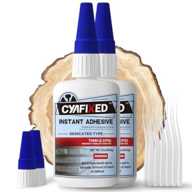 Imagem de CYAFIXED Cola Super Cianoacrilato De Nível Profissional, Cola Ca De Viscosidade Superfina Para Marcenaria, Pacote Econômico De 4 Oz - Adesivo Instantâneo Para Torneamento De Madeira, Torneamento De