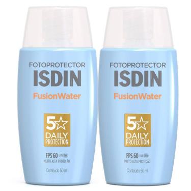 Imagem de Kit 2 Protetor Solar Isdin Fusion Water 5 Stars Oil Control FPS 60 50ml