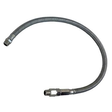 Imagem de airmaxxx Mangueira líder de aço inoxidável de 56 cm com válvula de retenção – extremidades macho NPT de 3/20.3 cm para compressor de ar