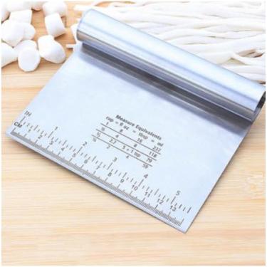 Imagem de Espátula Raspador Cortador De Massas E Legumes Inox 15 cm Aço Inox