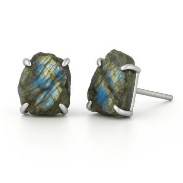 Imagem de Brinco Tarraxa Labradorita - Cristal Natural, Prata 925