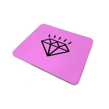 Imagem de Mouse Pad Quadrado Antiderrapante Diamante Fundo Rosa Brilhante - Polo