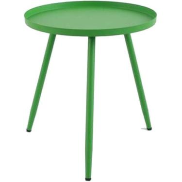 Imagem de Mesa De Escritório Mesa Decorativa Mesa Lateral De Metal Moderno Mesa De Centro De Ferro Forjado Nórdico Varanda Mesa De Cabeceira Do Quarto Mini Mesa Mesa Redonda, White, 40X43.5Cm