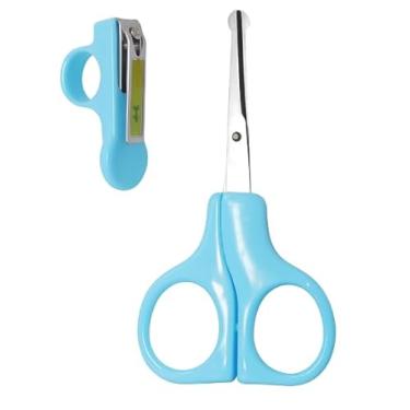 Imagem de Cortador de Unha e Tesoura Para Bebê Kit Manicure 2 Peças Linha Premium M5 Armarinhos (Azul)