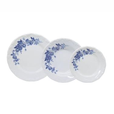 Imagem de Serviço de Baixela 12 Peças em Porcelana, Modelo Pomerode, com Relevo, Decoração Cora, Porcelana Schmidt