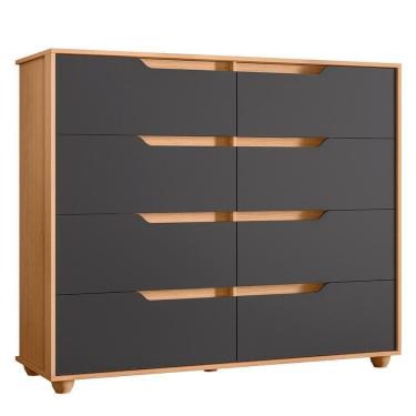 Imagem de Cômoda Doble 8 Gavetas Freijó/titanium - Móveis Albatroz Freijó/titanium