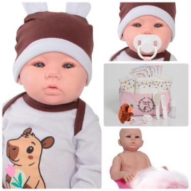 Imagem de Bebê Menina Capivara com Bolsa e Acessórios Completos - Cegonha Reborn