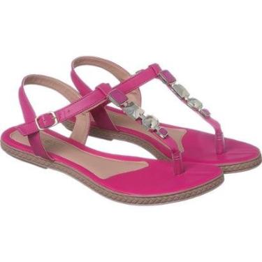 Imagem de Sandália Rasteira Pedras Rasteirinha De Dedo Tiras Coloridas-Feminino