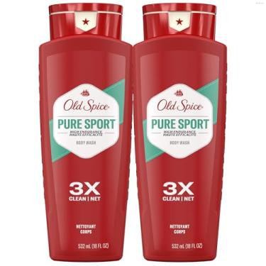 Imagem de Old Spice Sabonete líquido de alta resistência para homens, perfume esportivo puro, 24 FL OZ, pacote com 2 (1,360 g no total)