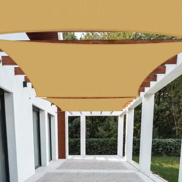 Imagem de Patio Toldo de praia Paradise de 3,5 m x 3,5 m em quadrângulo - Tecido permeável com bloqueio UV durável para uso externo - Personalizado disponível