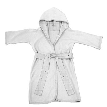 Imagem de Roupão Infantil Tecebem Com Capuz Malha Filipa Plush Atoalhado Branco