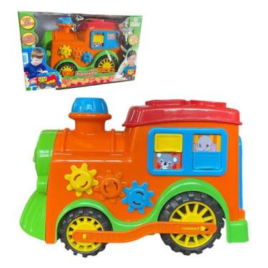 Imagem de  Trenzinho Brinquedo Didático Infantil Bebe Educativo Encaixa - Divpla