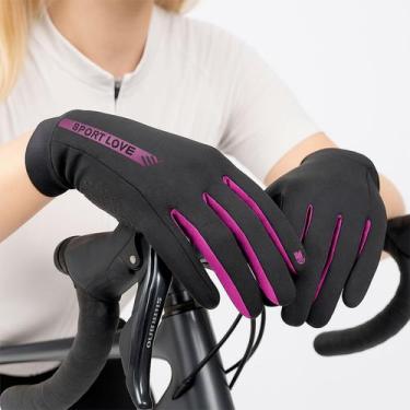 Imagem de Luva Ciclismo Esportiva Feminina Térmica Touch Screen - ZOCI, Rosa