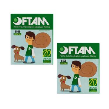 Imagem de Kit 2 Tampão De Olho Protetor Ocular Pequeno Bege C/20 - Oftam