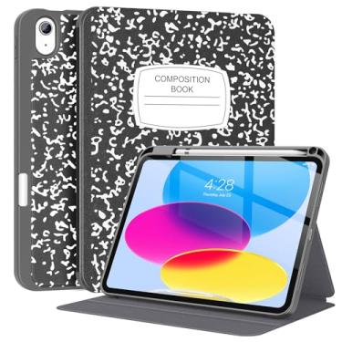 Imagem de Supveco Capa para iPad 10ª geração de 10,9 polegadas 2022 com suporte para lápis - [Suporte Apple Pencil 1ª geração + ativação automática/hibernar], capa fólio premium com capa traseira de TPU macio para iPad 10ª geração 2022 - Novo livro