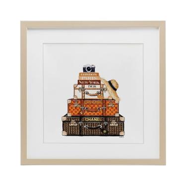 Imagem de Stupell Industries Iconic Travel Suitcases Birch Framed Print Under Glass design by Amanda Greenwood, 16 x 16