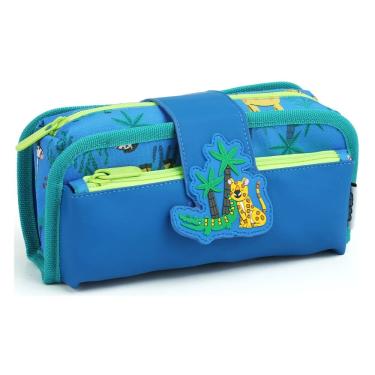 Imagem de Estojo Duplo Necessaire Infantil Escolar Organizador Animais