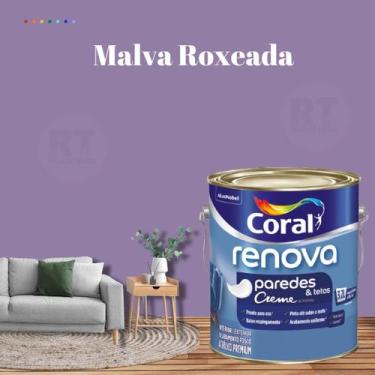 Imagem de Tinta Para Parede Acrílica Coral Renova Cor Roxo 3,2l Lavável Premium 