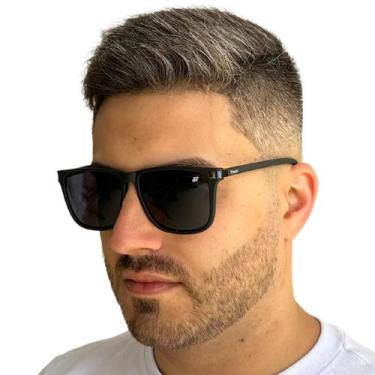 Imagem de Óculos De Sol Masculino Quadrado Original Finoti Uv400 Verão, Preto to