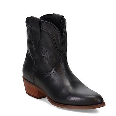 Imagem de Dingo Bota feminina Seguaro bico redondo casual salto baixo 2,5-5 cm - branca, Preto, 41