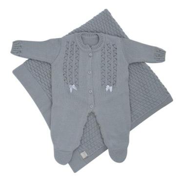 Imagem de Saída de Maternidade Trabalhado - Kowak, Cinza, RN