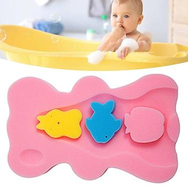 Imagem de Zhjvihx Bath Bath Sponge Tapete, Formas de Animais Almofada de Esponja de Banho para Bebês para o Banheiro para Crianças Pequenas (Rosa)