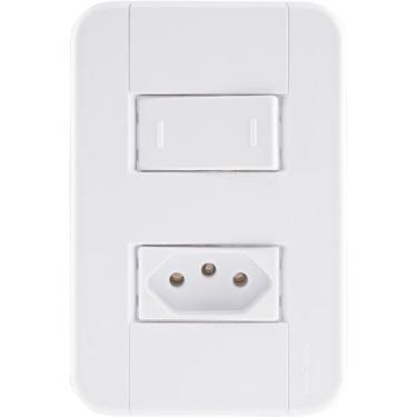 Imagem de Conjunto 4x2 com 1 Interruptor Paralelo 10 A 250 V e 1 Tomada 2P+T 10 