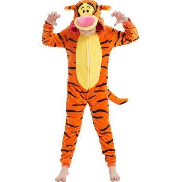 Imagem de Pijama infantil SWEETXIN Tigger, macacão de cosplay de 12 anos