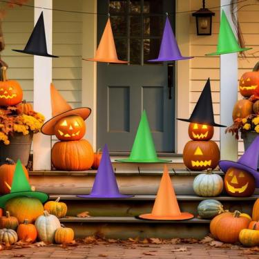 Imagem de Acessórios para fantasias de chapéu de bruxa de Halloween Shine 12 uni