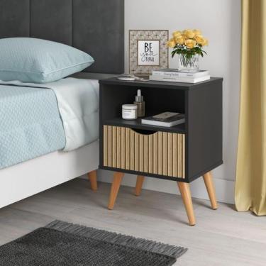 Imagem de Mesa De Cabeceira Estilo Retrô Pés Em Madeira Maciça Grécia -Jc Martin