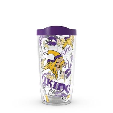Imagem de Tervis NFL Minnesota Vikings - Copo de viagem com isolamento térmico de parede dupla feito nos EUA mantém as bebidas frias e quentes, 473 ml,